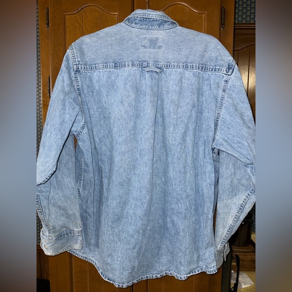 Bear Back Vintage Men's Denim Jacket Well Worn workshirt - Picture 4 of 8